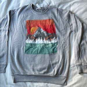 Trevor Hall Gray Mountain Graphic Sweater